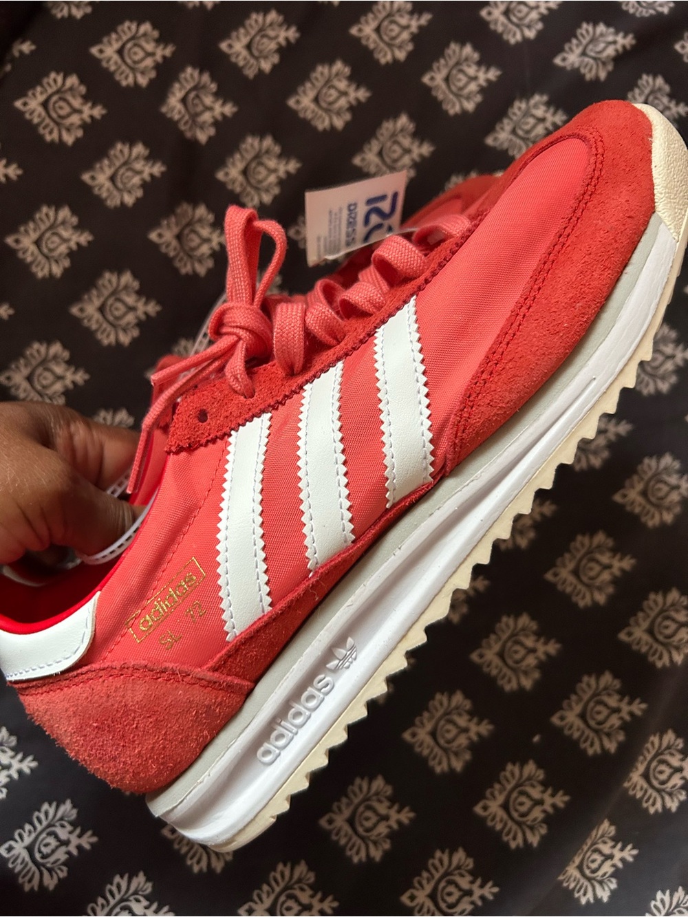 adidas SL-72 Red Low-Top Sneakers listed as men 7 can fit women 8 1/2 NO BOX - Picture 5 of 9